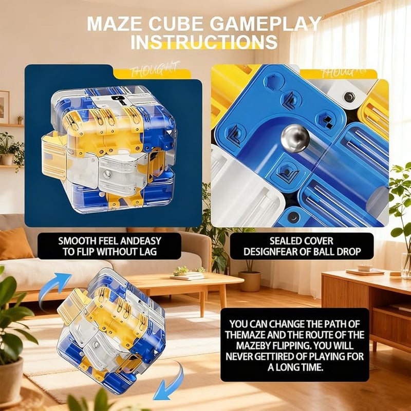 2026 لغز جديد كبير ثلاثي الأبعاد متاهة مكعب تحدي الدماغ لعبة اللون أ يحسن التفكير المنطقي المكاني - Image 4